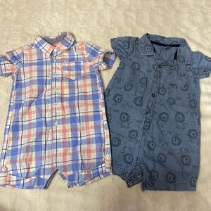 Bundle 2 EUC collared rompers (24 m)